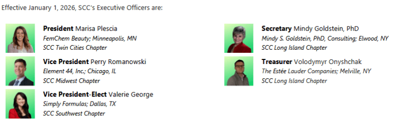 Society of Cosmetic Chemists Elects 2026 Executive Officers and Area Directors 1 EURO COSMETICS Magazine • Society of Cosmetic Chemists Elects 2026 Executive Officers and Area Directors • Euro Cosmetics • Euro Cosmetics